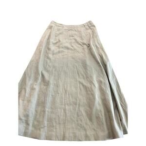 Classiques For Nordstrom Women's Cream A-Line Midi Skirt Size 14